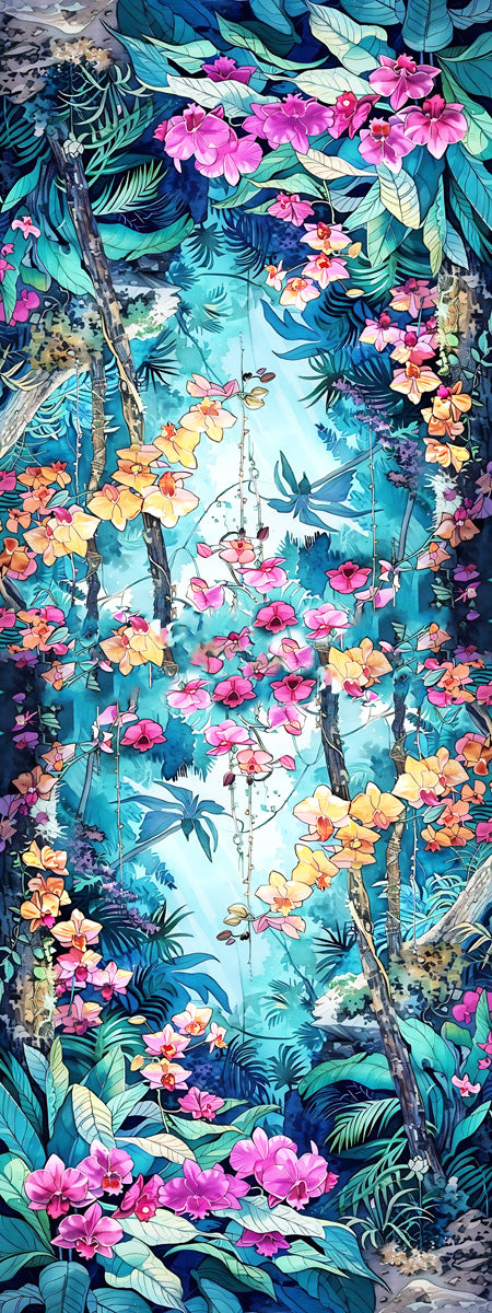 Rainforest Canopy Orchid Pure Silk Scarf