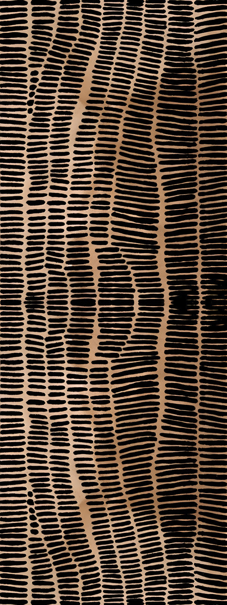 Topographic Ochre & Ink Abstract Pure Silk Scarf