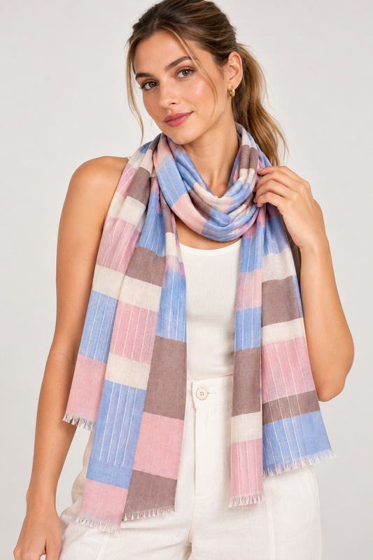 Bauhaus Mod Colorblock Pure Silk Scarf