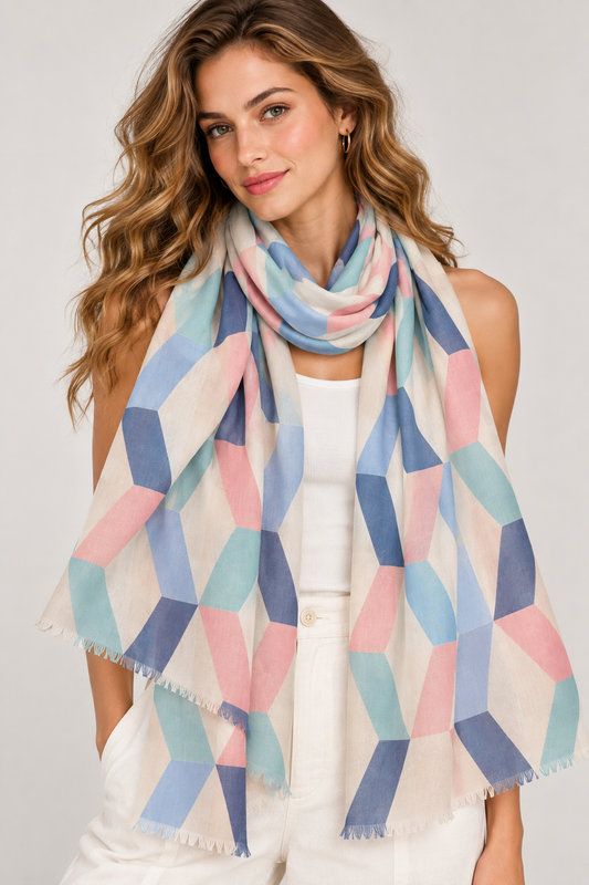 Isometric Harlequin Pure Silk Scarf