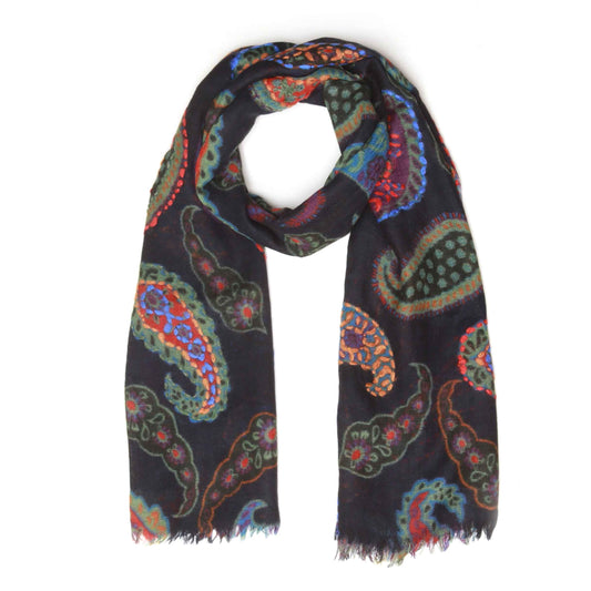 Embroidered Merino Texture scarf