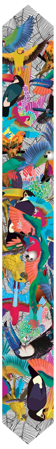 Tropical Parrot Silk Skinny Scarf
