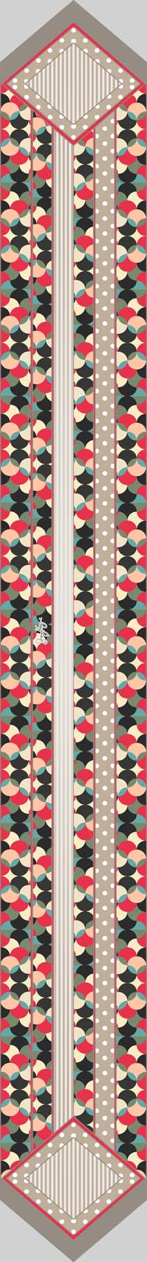 Multicolour Geometric Skinny Scarf