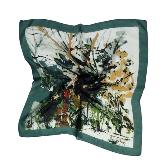 Abstract Pure Silk Pocket Square Scarf