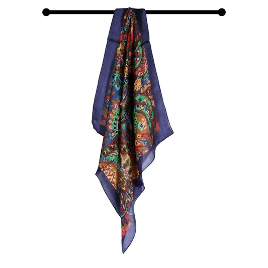 Geometric Pure Silk Square Scarf