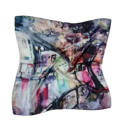 Abstract Pure Silk Pocket Square Scarf