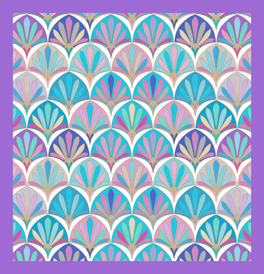 Deco Fan Elegance Silk Square Scarf