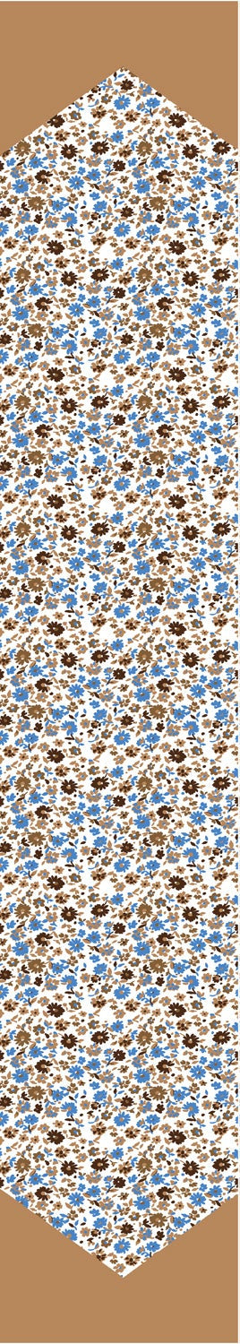 Floral Print Silk Skinny Scarf
