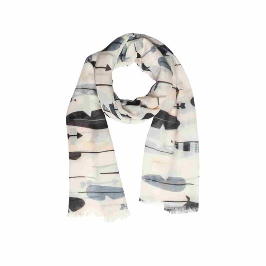 Feather Print Cotton Modal Designer Scarf
