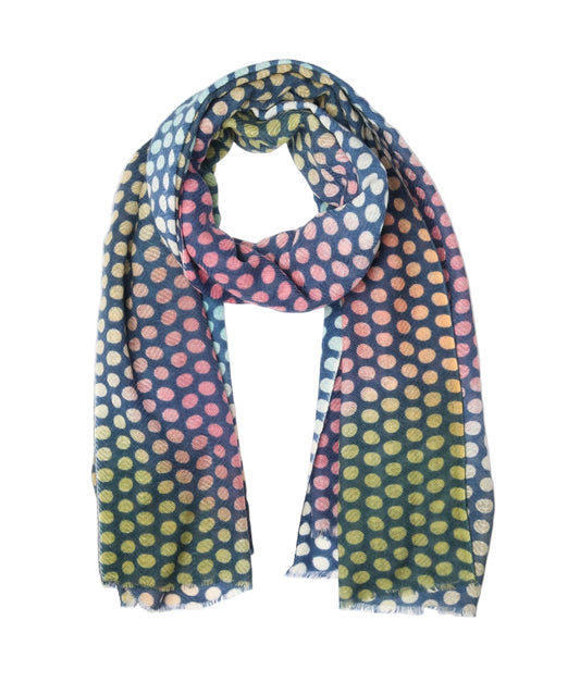 Écharpe de créateur abstraite en soie mérinos