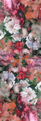 Blossom Meadow Floral Scarf – Pure Linen Designer Wrap | Watercolor Garden Print