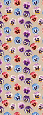 Pastel Pansy Merino Wool Silk Scarf – Playful Floral Designer Print