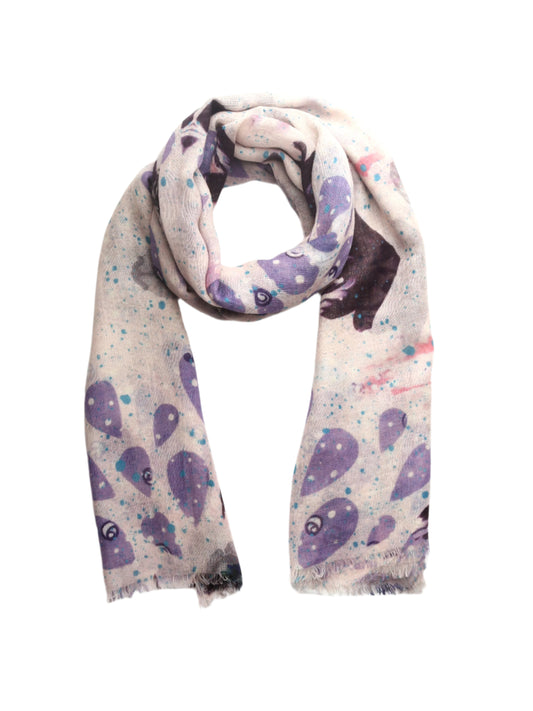 Bufanda de seda merino con diseño geométrico