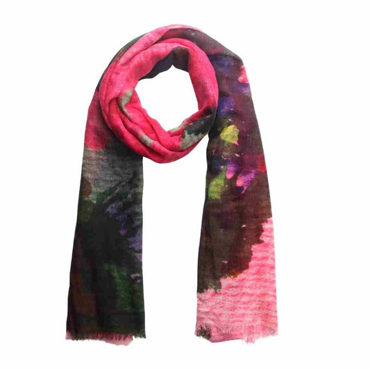 Abstract Fine Merino Silk Designer Scarf