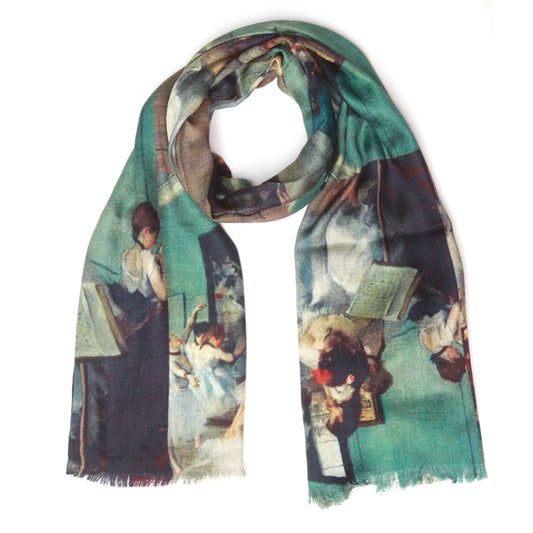 Ballerina The Dance Class Artwork – Luxury Merino Wool Silk | Old Masters Vintage Print Wrap