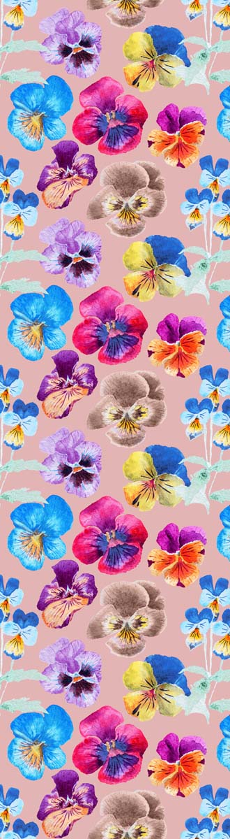 Pansies Print Fine Merino Designer Scarf