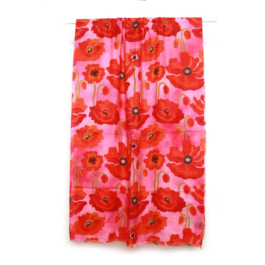 Écharpe de créateur en coton modal fleuri