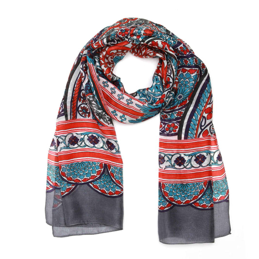 Geometric Pure Silk Designer Scarf