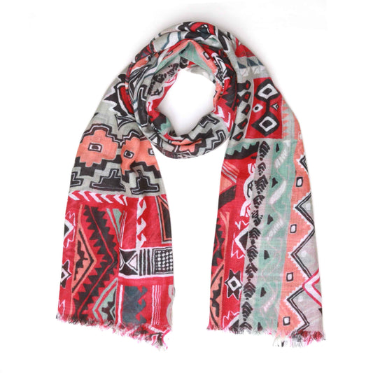 Geometric Merino Silk Designer Scarf