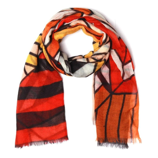 Geometric Merino Silk Designer Scarf