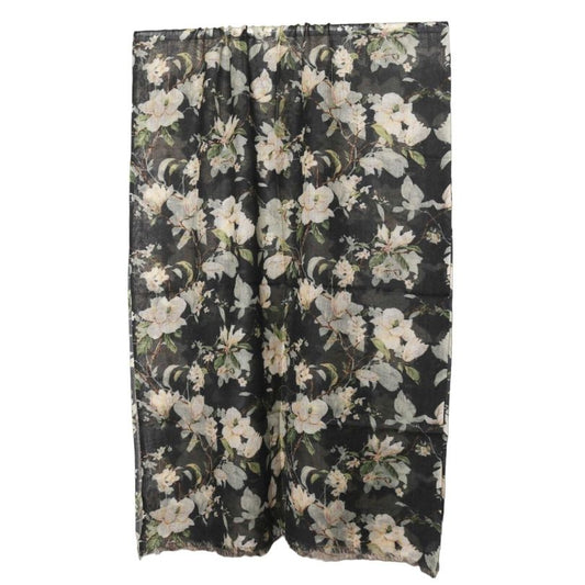 Floral Merino Silk Designer Scarf