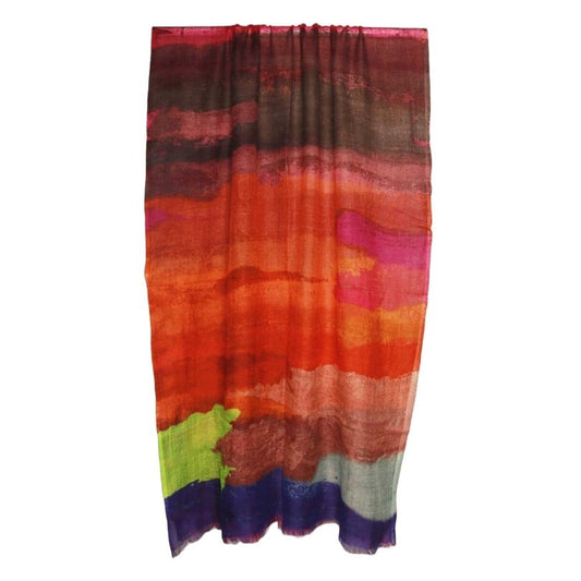 Abstract Merino Silk Designer Scarf