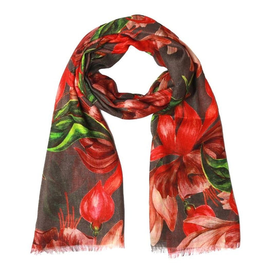 Bufanda de diseño de seda merino abstracta