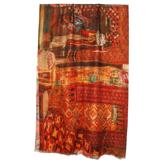 Abstract Merino Silk Designer Scarf