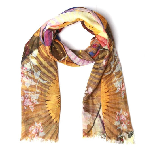 Abstract Print Merino Silk Designer Scarf