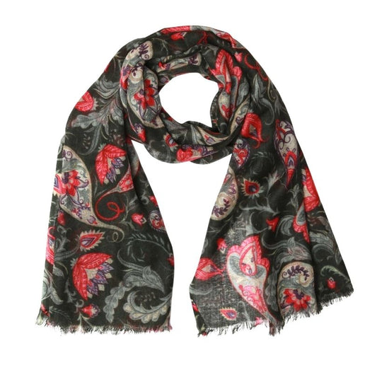 Paisley Geometrical Merino Silk Designer Scarf