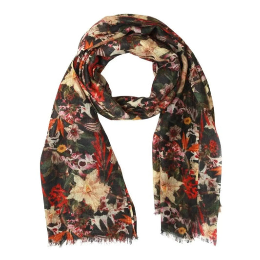 Bufanda de seda merino con diseño geométrico