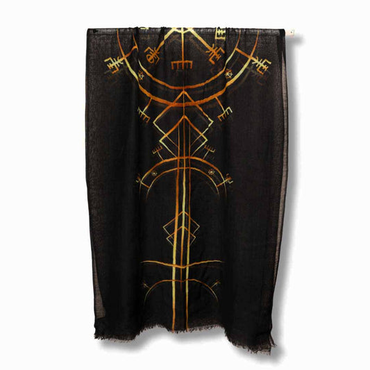 Geometric Merino Silk Designer Scarf