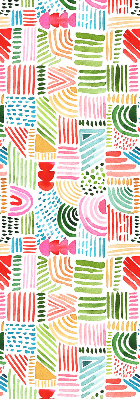 Carnival Rhythm Abstract Scarf – Pure Linen Designer Wrap | Hand-Painted Geometric Brushstroke Print