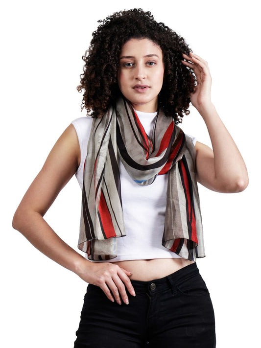 Abstract Merino Silk Designer Scarf