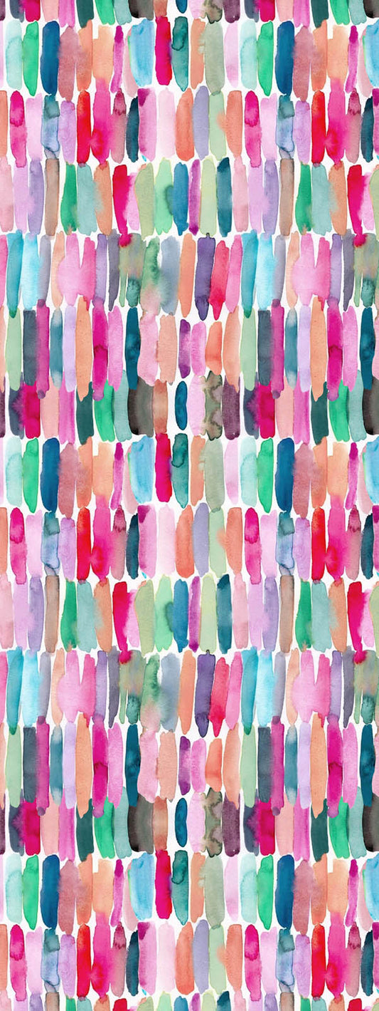 Rainbow Strokes Abstract Scarf – Merino Fine Wool Designer Wrap | Watercolor Brushstroke Pattern