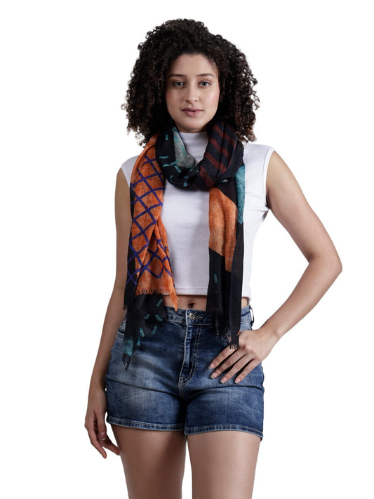 Geometrical Merino Silk Designer Scarf
