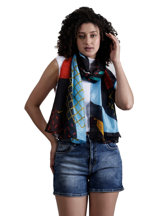 Geometrical Merino Silk Designer Scarf