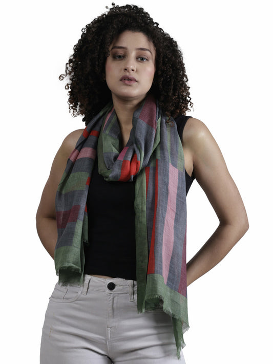 Geometrical Merino Silk Designer Scarf