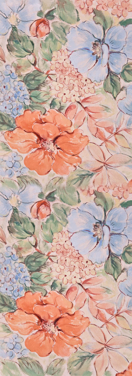 Vintage Bloom Floral Scarf – Pure Linen Designer Wrap | Hand-Painted Botanical Print