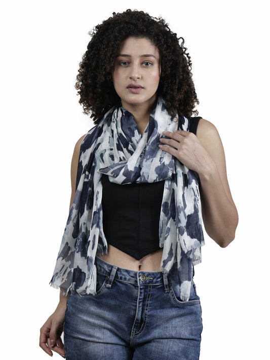 Abstract Merino Silk Designer Scarf