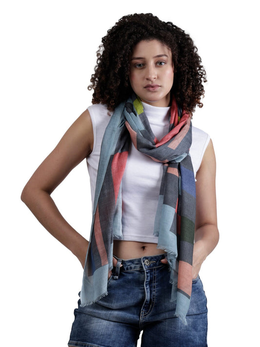 Geometrical Merino Silk Designer Scarf