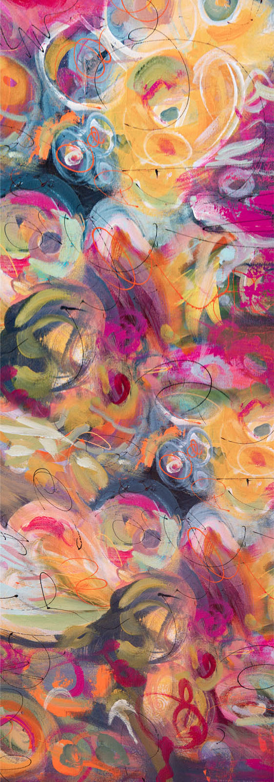 Aurora Swirl Abstract Scarf – Merino Fine Wool Designer Wrap | Colorful Artistic Brushstroke Print