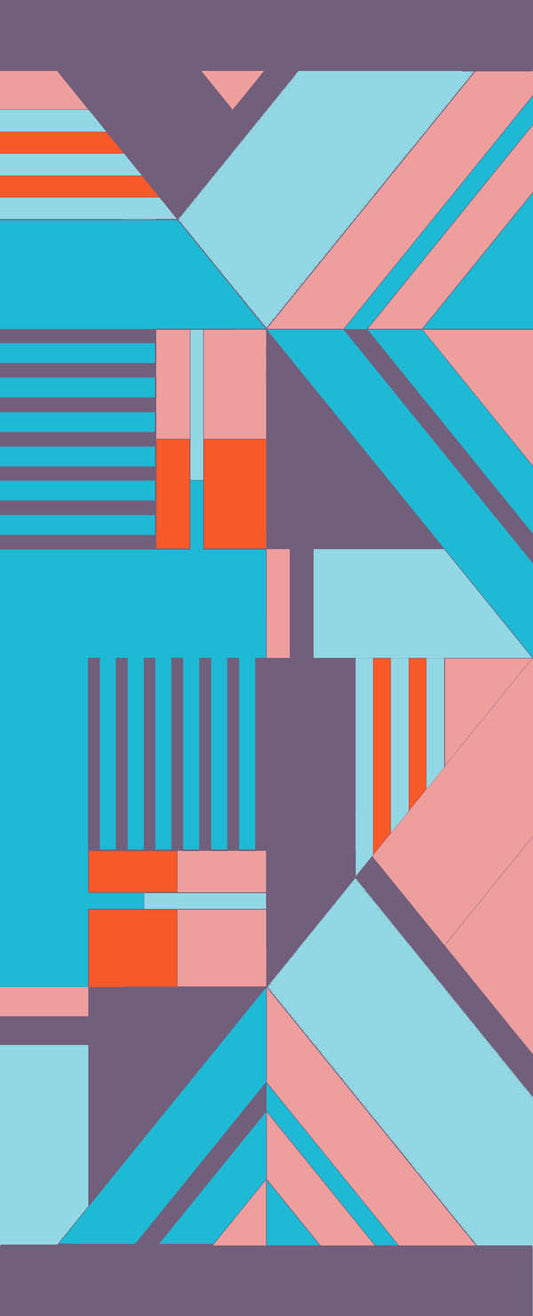 Geometrical Fine Twill Merino Silk Designer Scarf