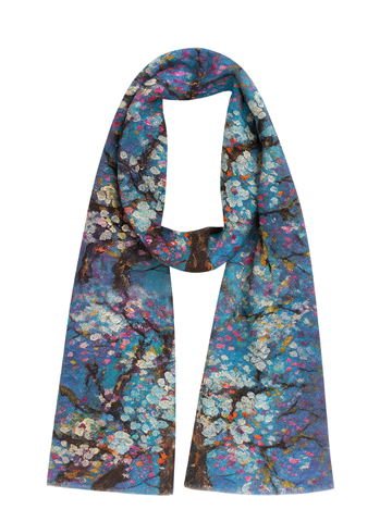 Bufanda de seda pura con diseño floral