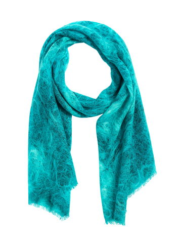 Bufanda de diseño de seda merino abstracta