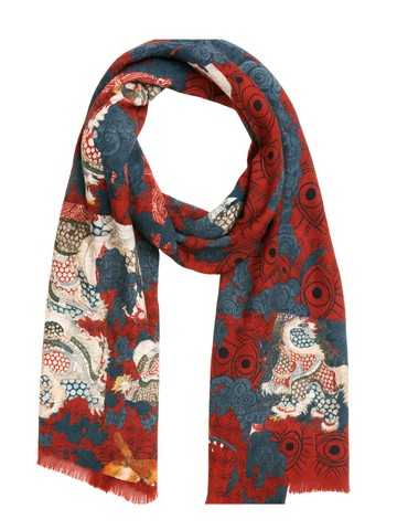 Abstract Print Fine Merino Designer Scarf