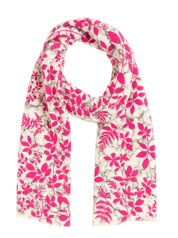 Floral Print Fine Merino Designer Scarf