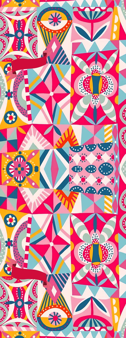 Geometric Playground Print Merino Wool Designer Scarf