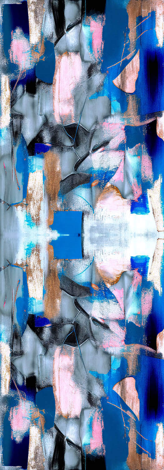 Shibori Print Merino Silk Designer Scarf