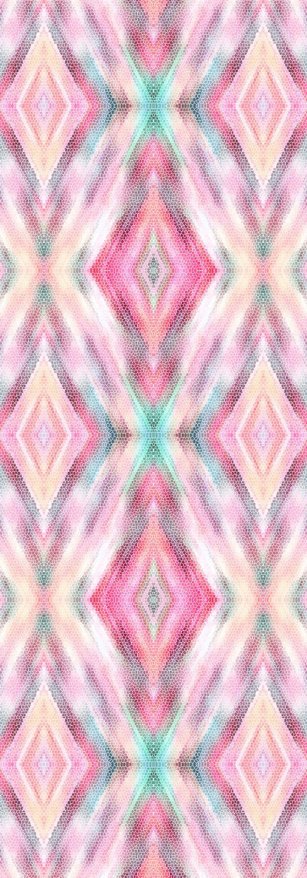 Prism Dream Geometric Scarf – Cotton Voile Designer Wrap | Pastel Diamond Mosaic Pattern